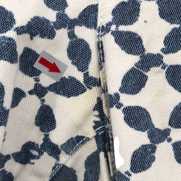 MICHAEL Michael Kors Trouser Pants Blue Pattern Straight Front White Size 16 - Picture 4 of 10